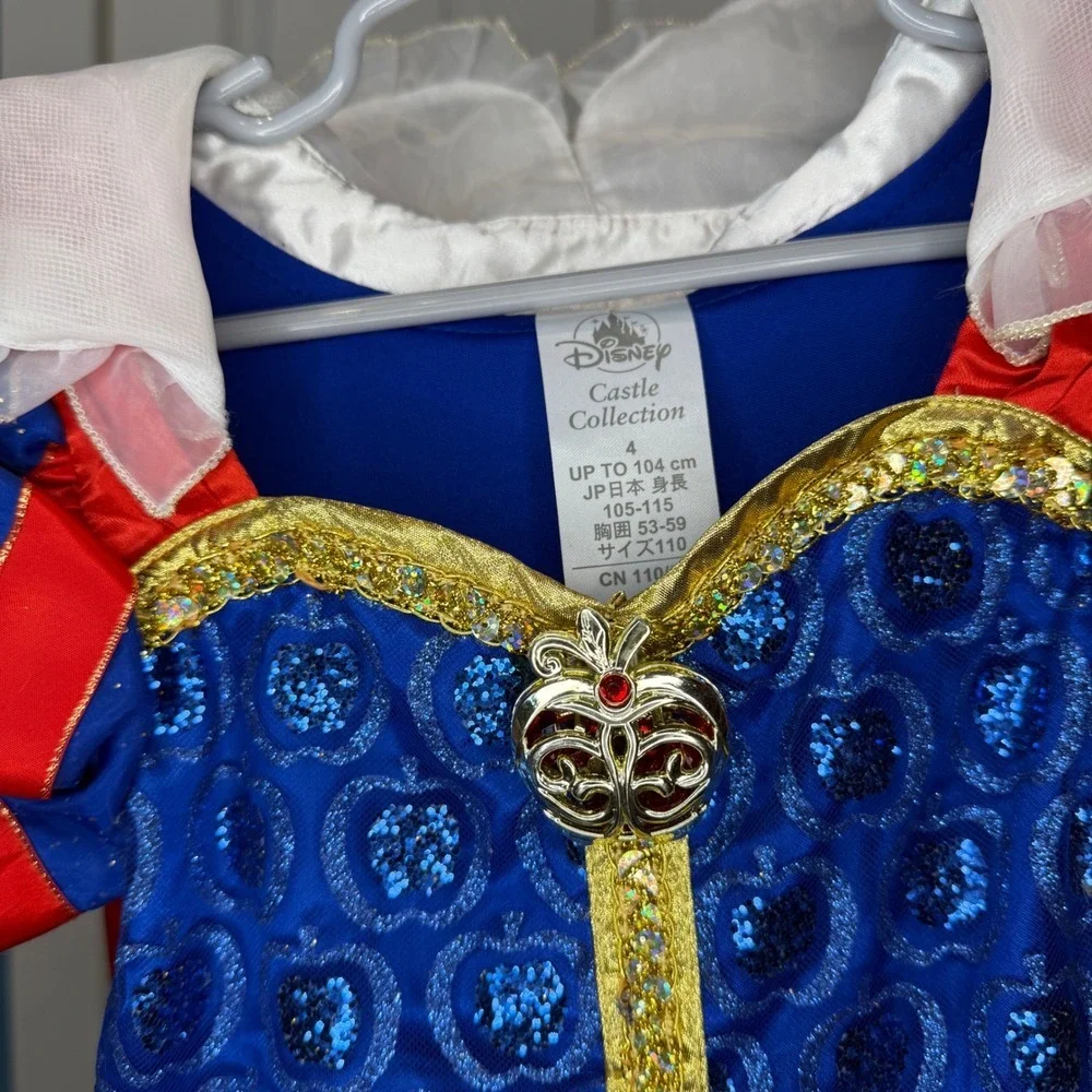 Disney Castle Collection Snow White Costume Dress Girls Size 4 Blue Yellow Red - Picture 3 of 4